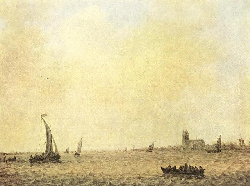 GOYEN, Jan van View of Dordrecht from the Oude Maas sdg China oil painting art